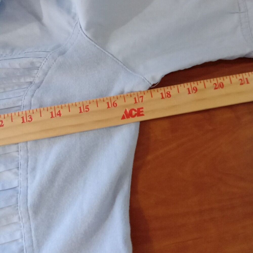 Signature By Larry Levine Shirt Women's Size Small Lt Blue Button Up 1 /2 Sleeve - Picture 6 of 12